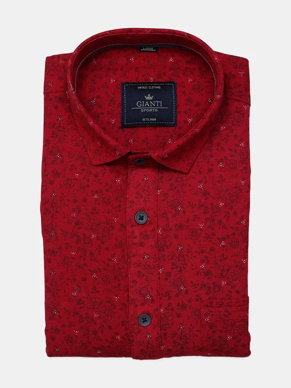 Gianti printed red hued shirt