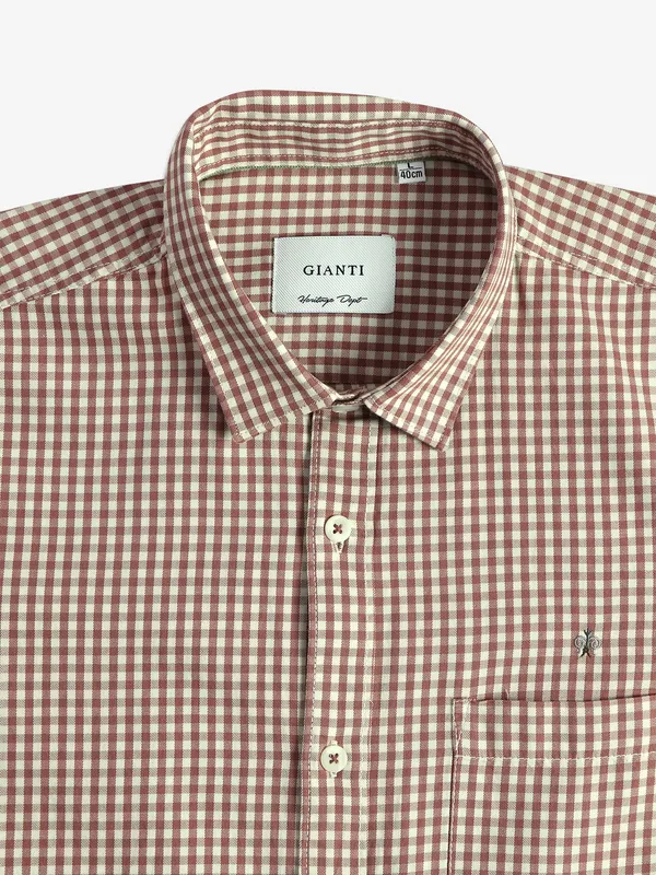 GIANTI red checks cotton shirt
