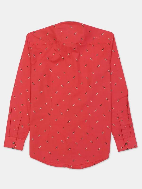 Gianti red printed casual shirt