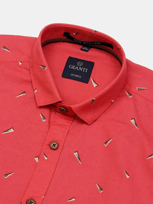 Gianti red printed casual shirt