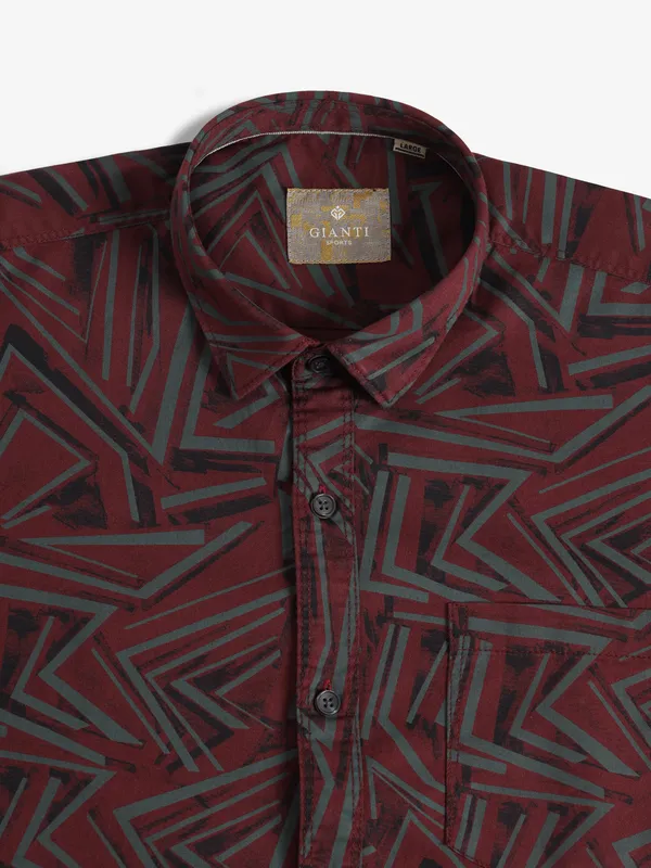 GIANTI red printed cotton shirt