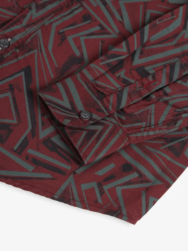 GIANTI red printed cotton shirt