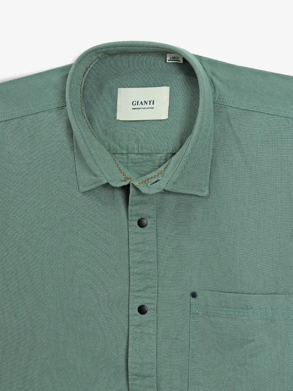 GIANTI sage green plain cotton shirt