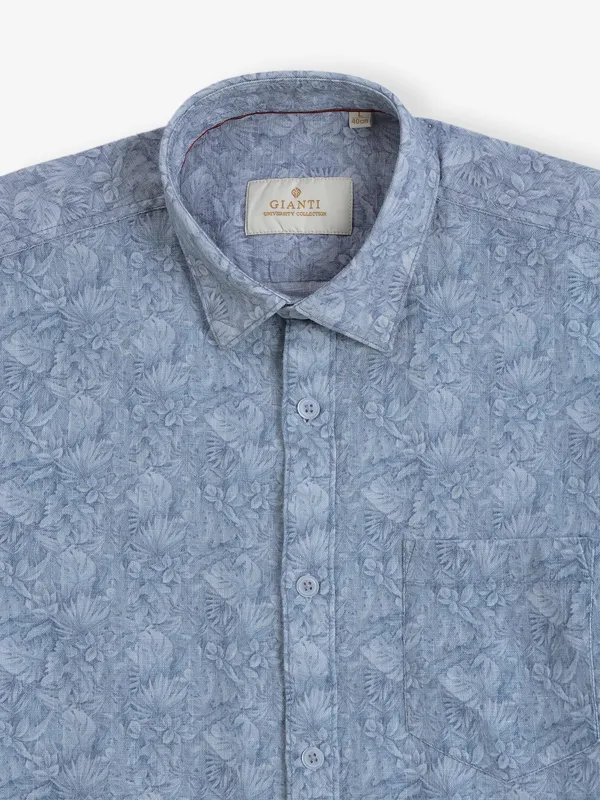 GIANTI sky blue cotton printed shirt