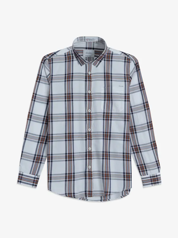Gianti white and brown checks shirt