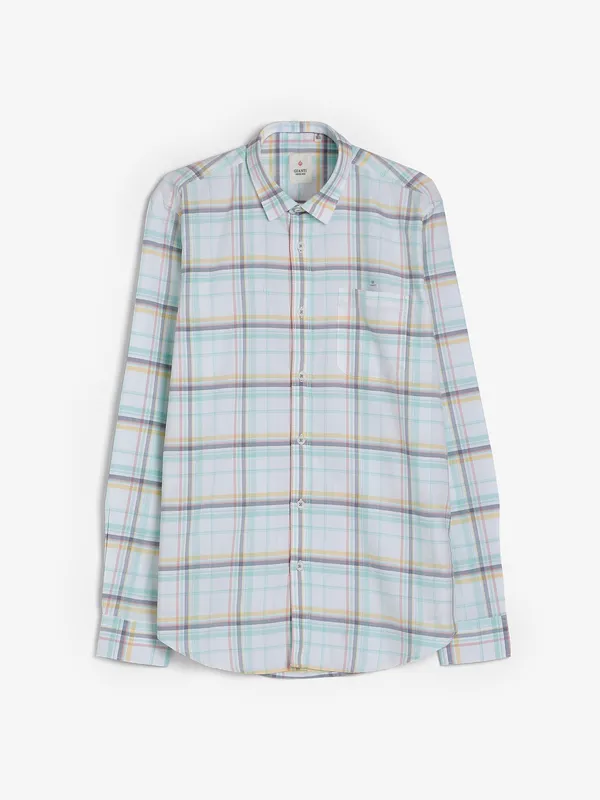 Gianti white and green checks shirt