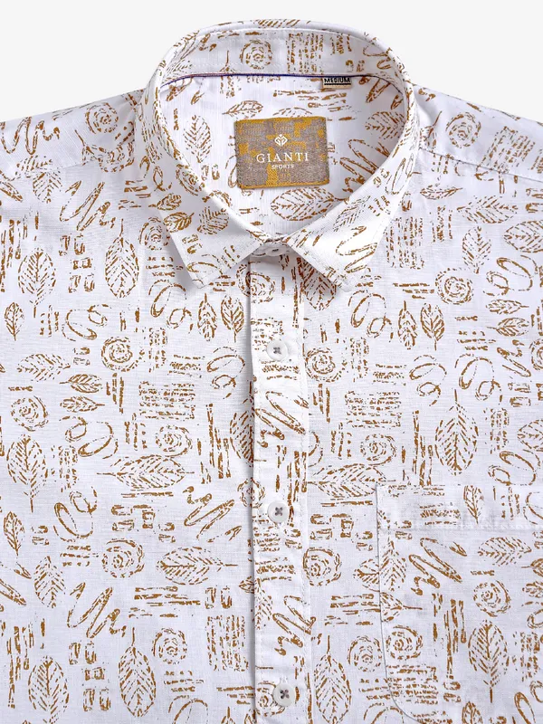 Gianti white and khaki printed shirt