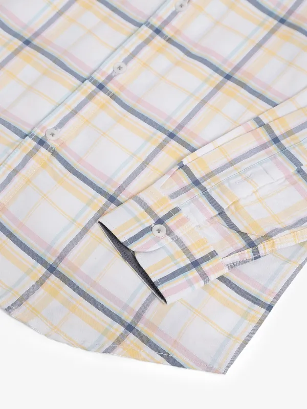 Gianti white and yellow checks shirt