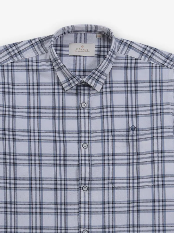 GIANTI white checks cotton shirt