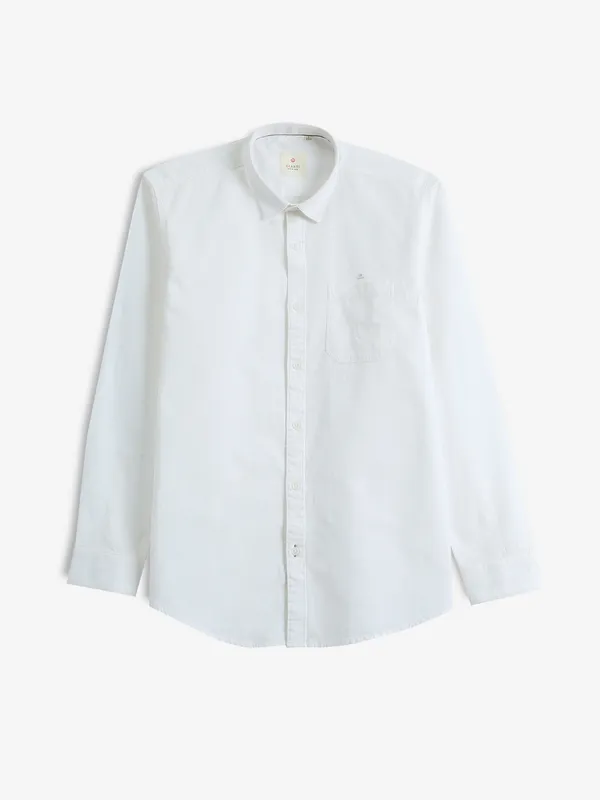 GIANTI white textured cotton casual shirt