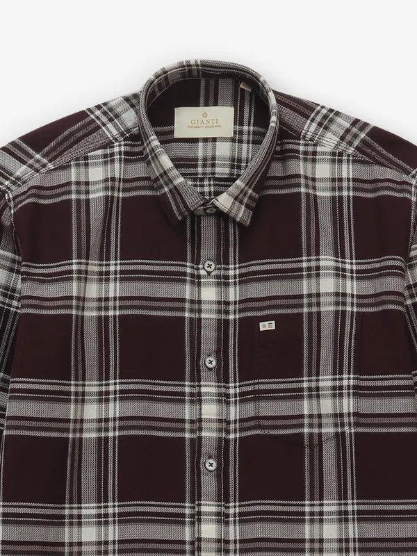 GIANTI wine cotton shirt with checked