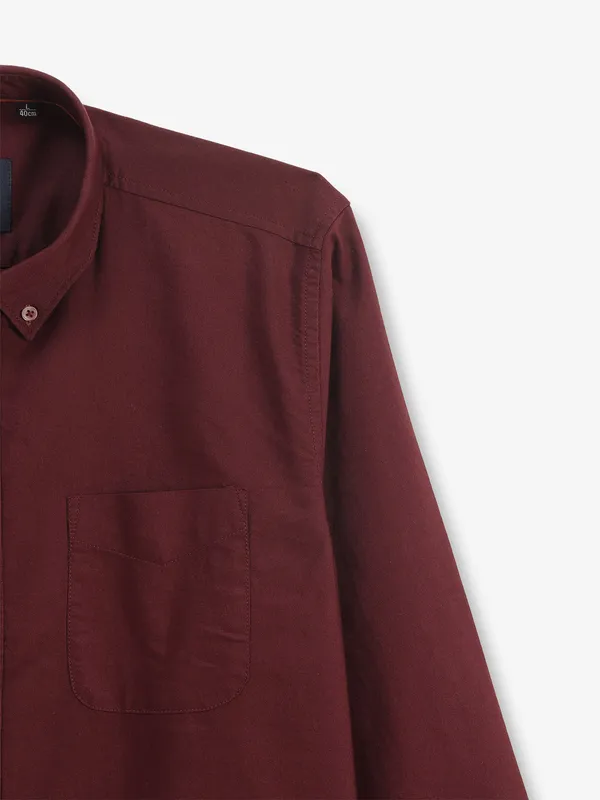 GIANTI wine plain buttondown collar slim fit shirt