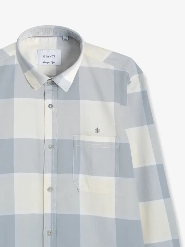 Gianti yellow and grey checks shirt
