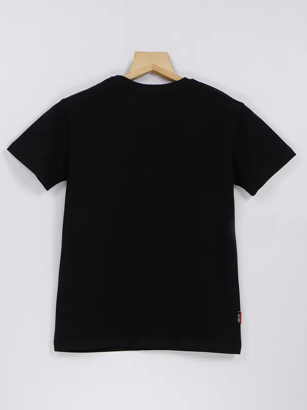 GINI&JONY black cotton printed t shirt