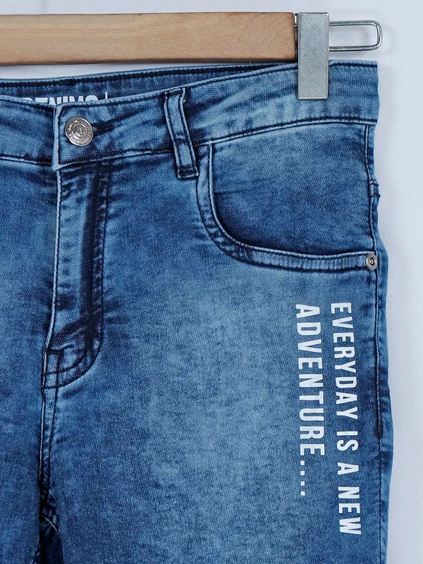 Gini & Jony blue denim washed shorts