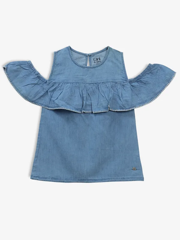 GINI & JONY blue plain denim top