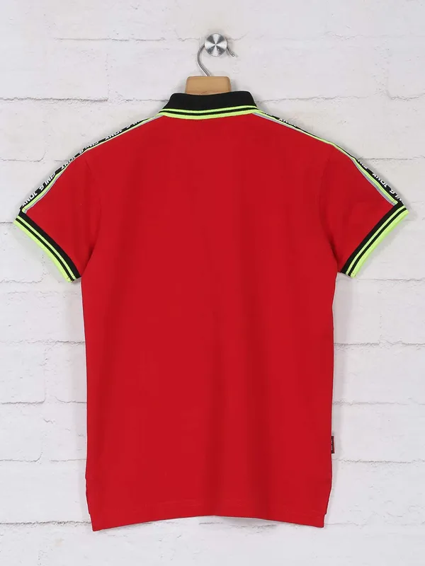Gini & jony cotton poppy red polo t-shirt