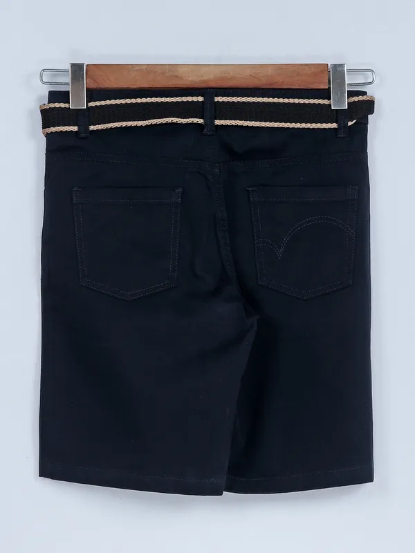 Gini & Jony navy solid cotton shorts