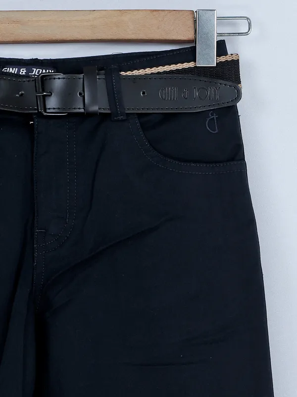Gini & Jony navy solid cotton shorts