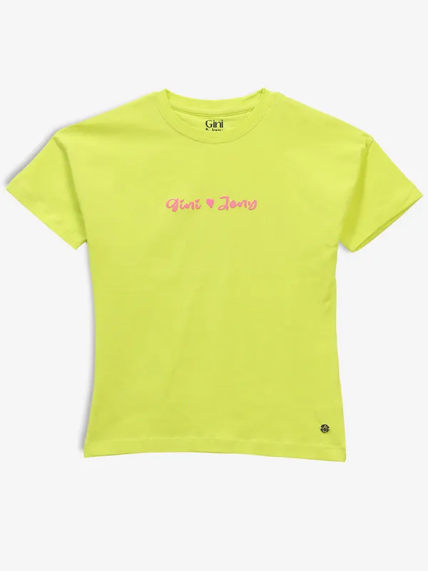 GINI & JONY neon green plain top