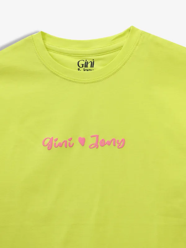 GINI & JONY neon green plain top