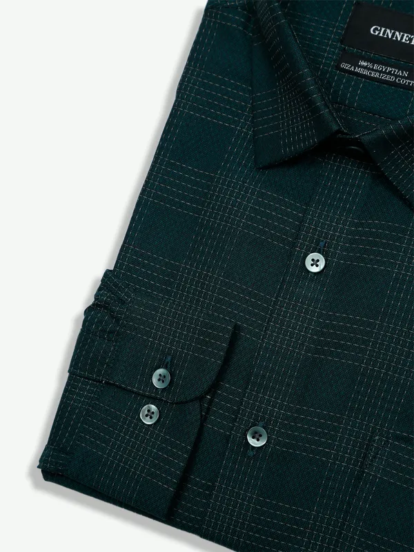 Ginneti bottle green cotton shirt