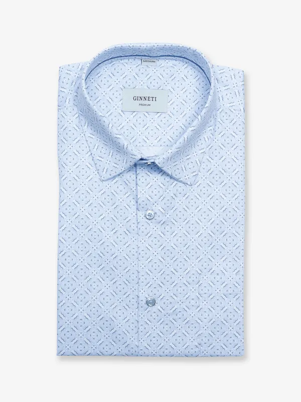 Ginneti cotton light blue printed shirt
