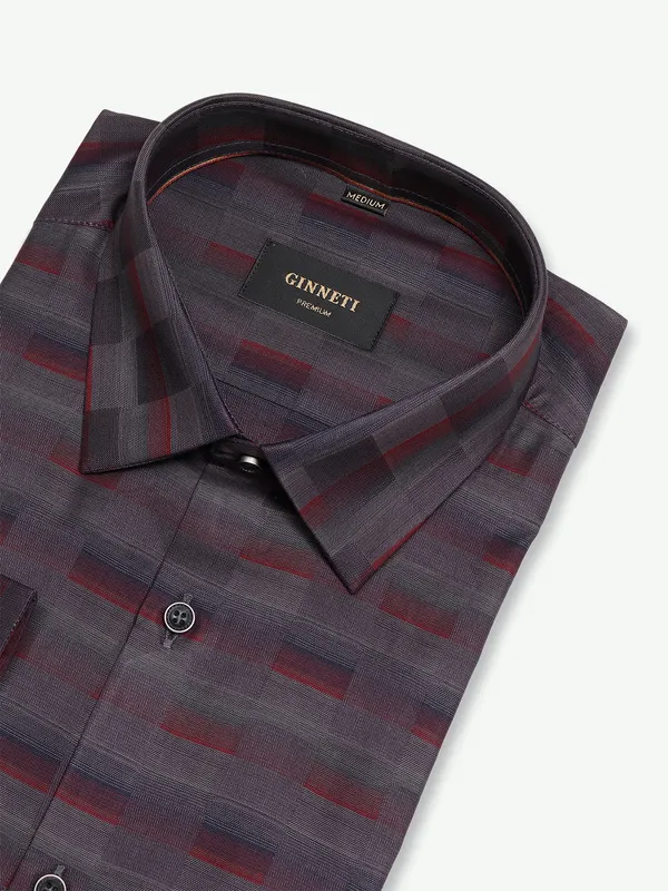 Ginneti dark grey cotton printed shirt