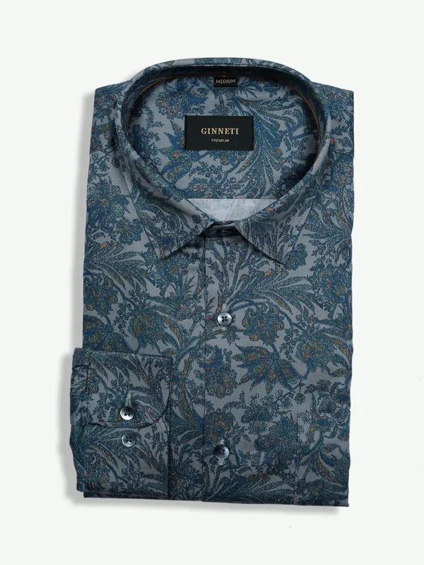 Ginneti dark grey printed shirt
