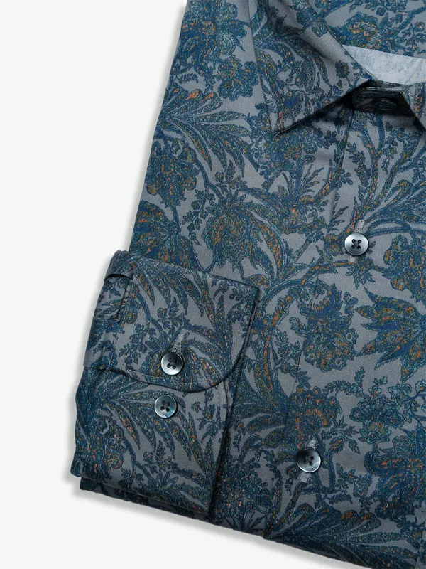 Ginneti dark grey printed shirt