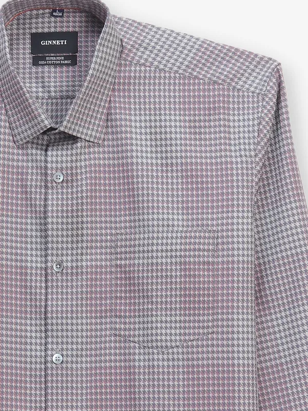 GINNETI grey printed silk shirt