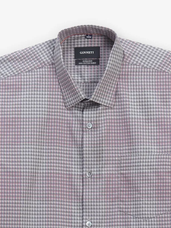 GINNETI grey printed silk shirt
