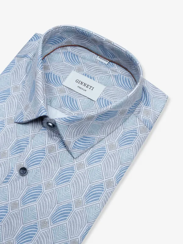 Ginneti light blue printed shirt