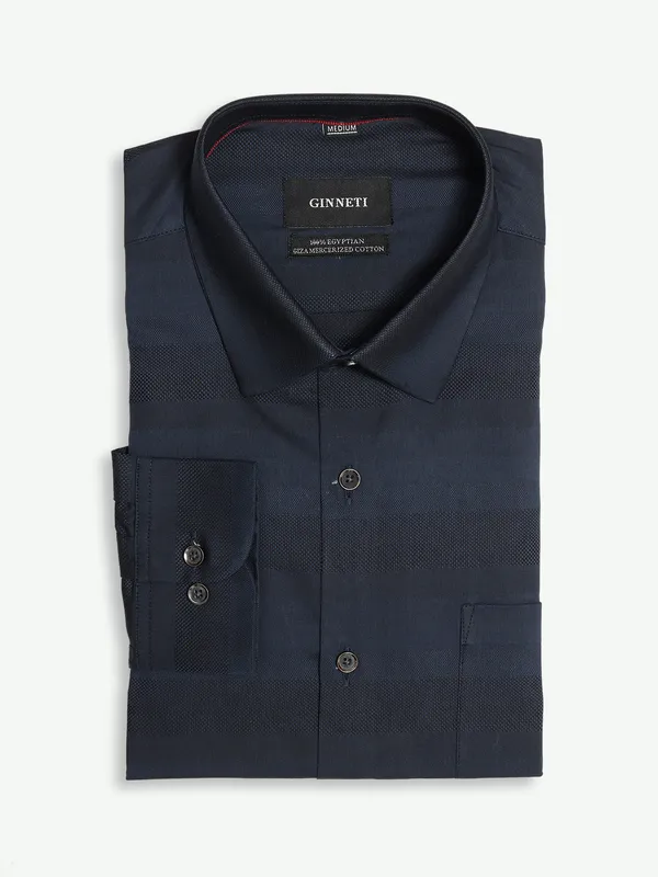 Ginneti navy cotton party wear shirt