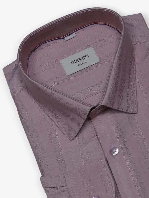 GINNETI onion pink printed cotton shirt