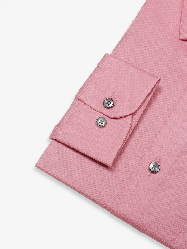 Ginneti pink cotton texture shirt