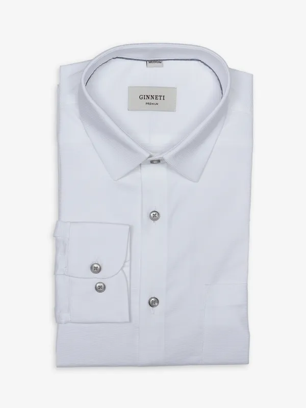 Ginneti plain cotton white shirt