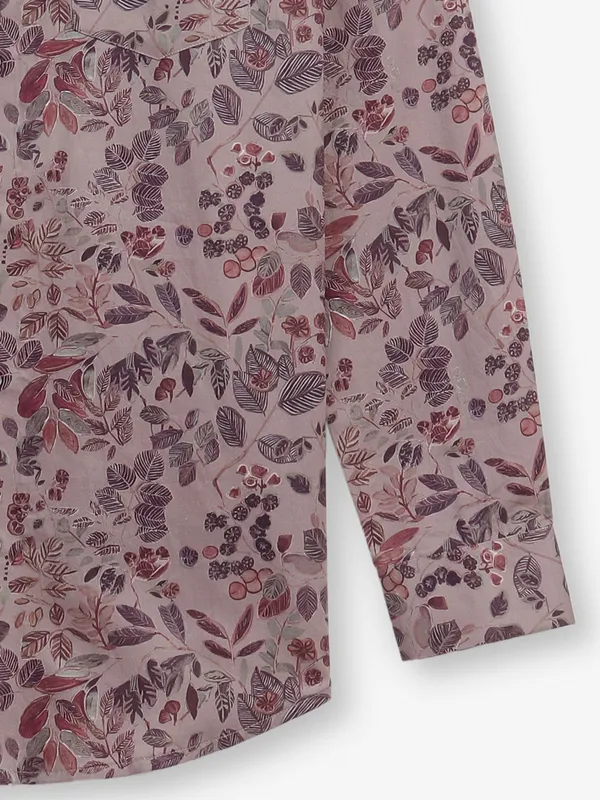 GINNETI rosy brown cotton silk shirt