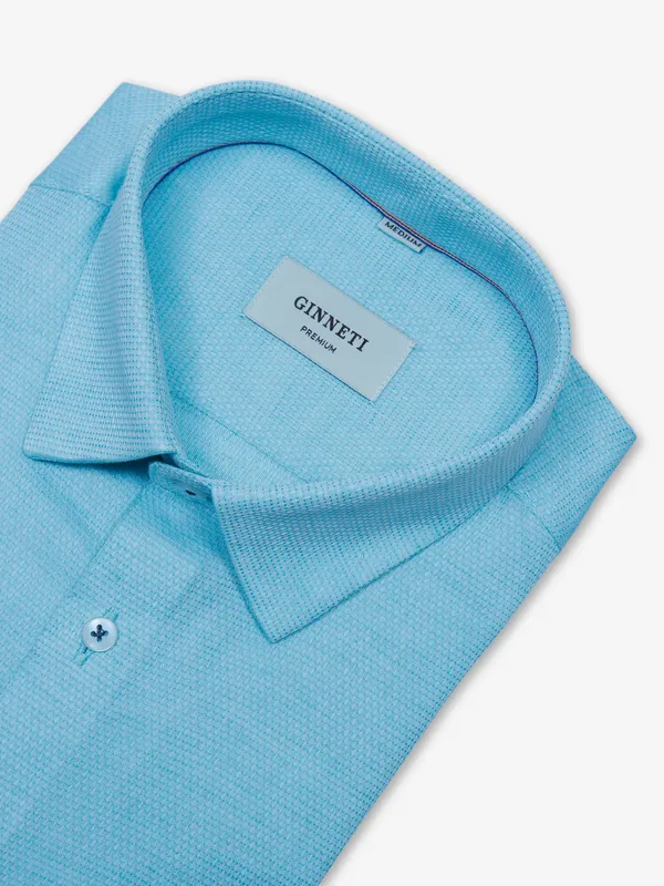 Ginneti sky blue cotton shirt