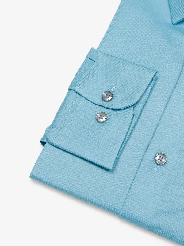 Ginneti sky blue plain cotton shirt