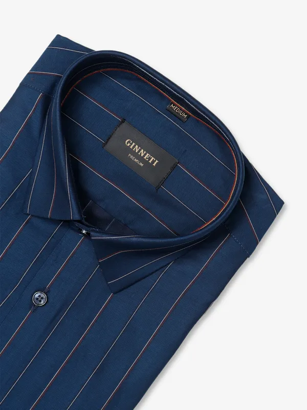 Ginneti stripe blue cotton shirt