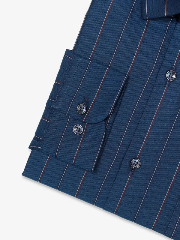 Ginneti stripe blue cotton shirt