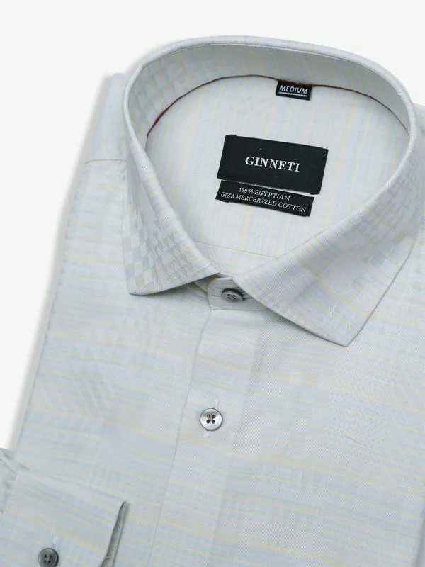 Ginneti textured grey and light yellow shirt