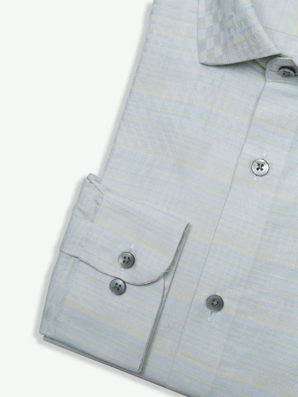 Ginneti textured grey and light yellow shirt