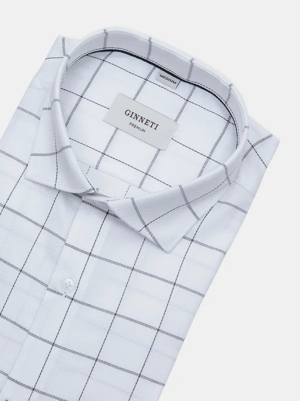 Ginneti white checked cotton shirt