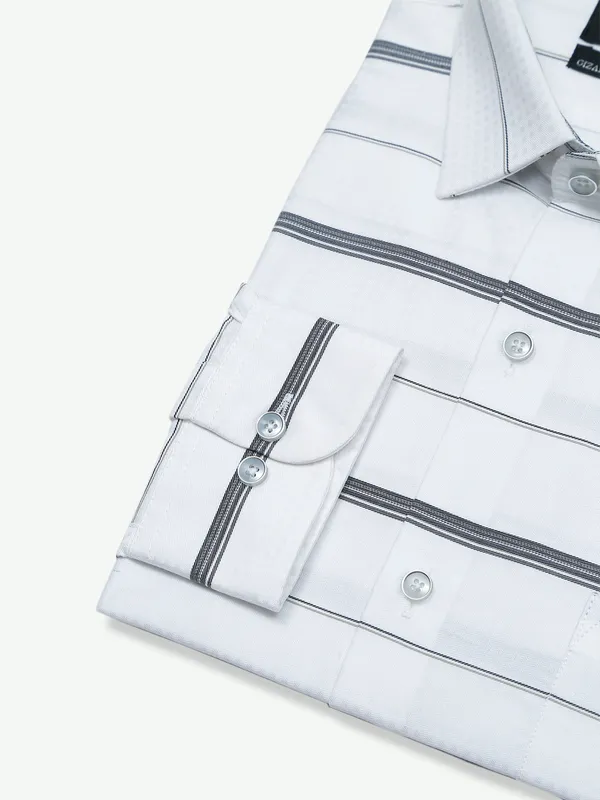 Ginneti white stripe cotton shirt