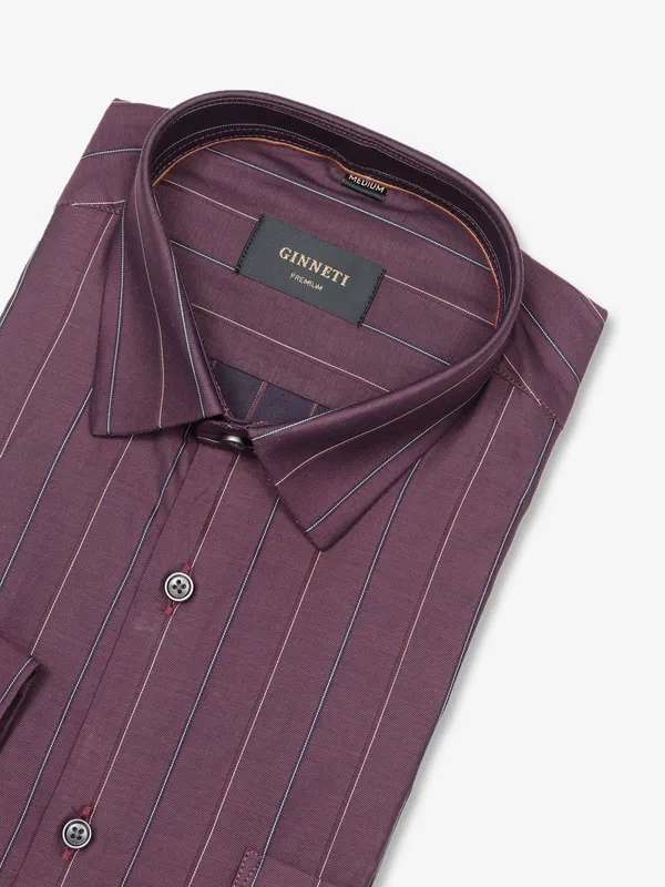 Ginneti wine stripe cotton shirt