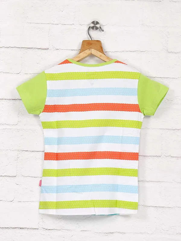 Giraffe green hue pretty cotton printed top