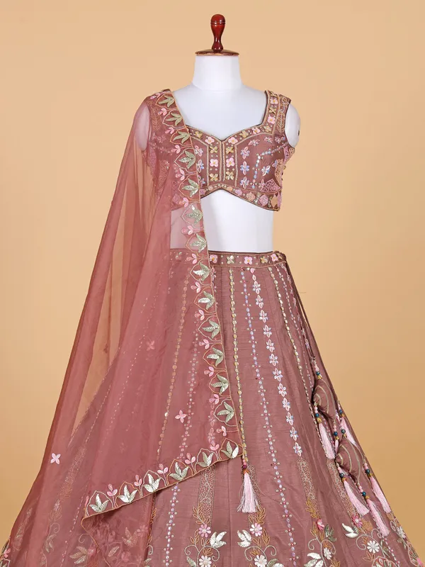 Glamorous coffee silk lehenga choli