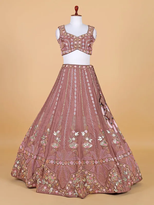 Glamorous coffee silk lehenga choli